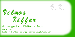 vilmos kiffer business card